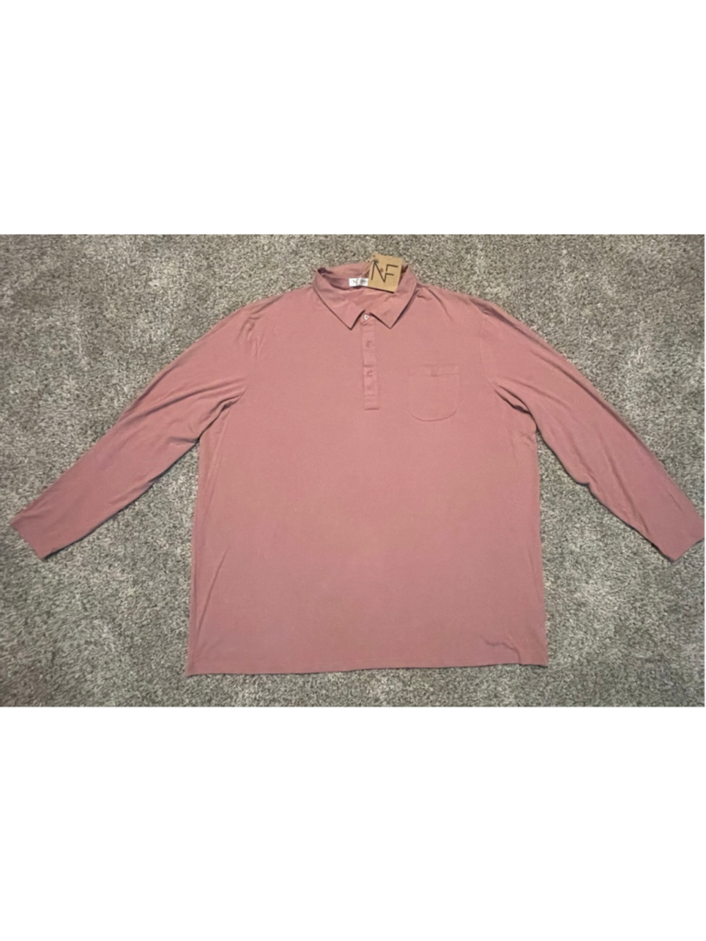 Newton’s First Men’s Brett Long Sleeve Polo Shirt, Size 4XLT, NWT